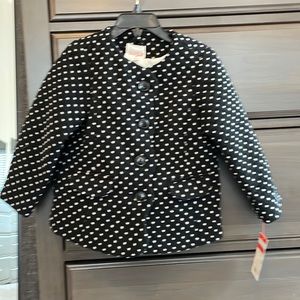 Black with white polka dot coat
